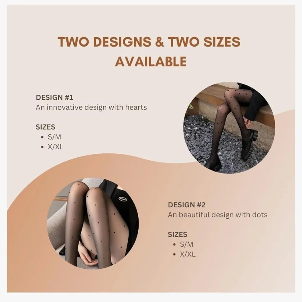 Klash Beauty winter tights heart design thermopanty size small